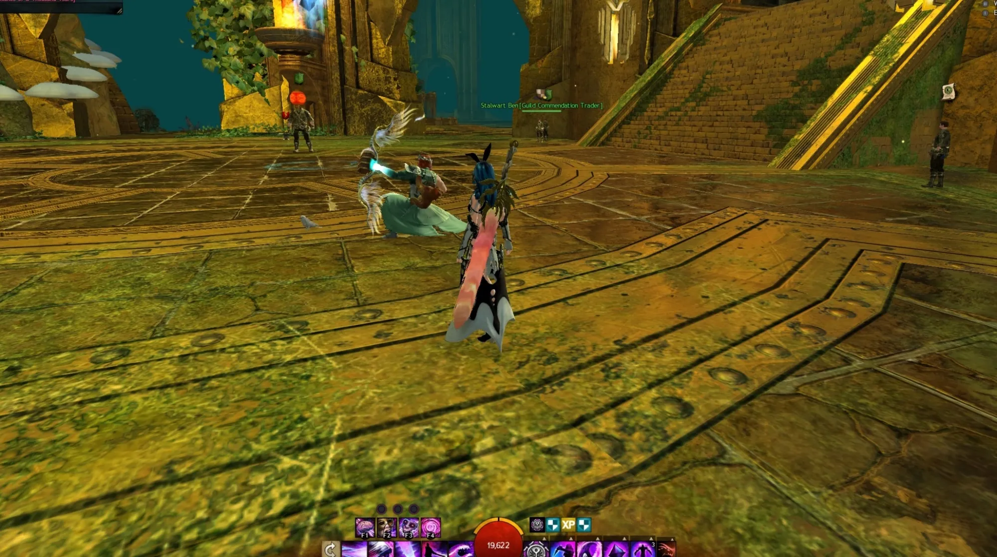 Image of player character standing in Guild Wars 2 by Arenanet showing camera distance