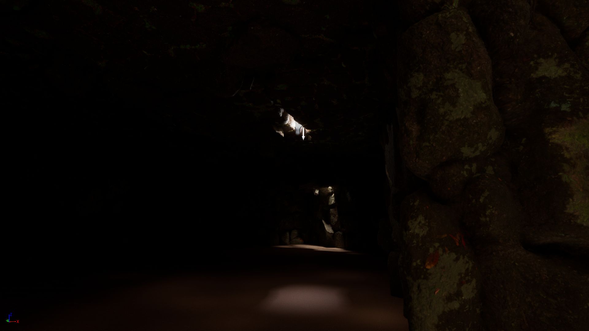 Unreal cave using the Lit view mode